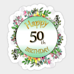 Happy 50th Birthday Sticker